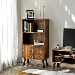 VASAGLE Regalschrank LBC09BX braun 60x30x120 cm - Büroregal mit 3 Fächern, ideal für Ordnung und schnellen Zugriff auf Dokumente. Robuste Spanplatte sorgt für Langlebigkeit und stilvolle Raumgestaltung.
