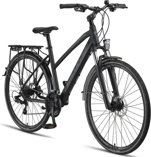 Licorne Bike Premium Touring Trekking Bike 28 Zoll - Fahrrad mit Aluminiumrahmen und Scheibenbremsen, ideal für Alltag und Ausflüge. Mit 21 Gang-Schaltung meisterst Du jeden Berg mühelos!