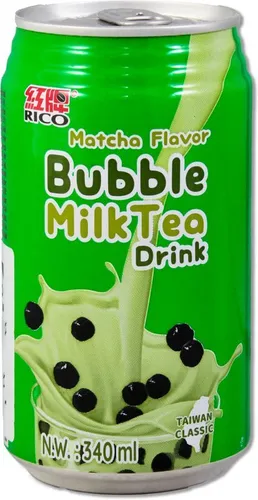 RICO Bubble Milk Tea Getränk - Matcha Flavor 340ml | mit Tapiokaperlen | Taiwan