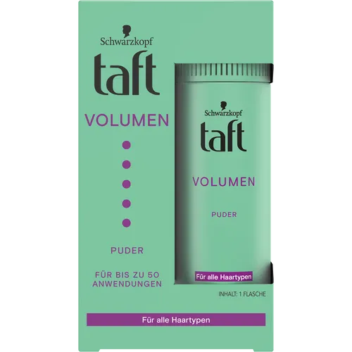 Taft Puder Volumen 10g für alle Haartypen - Haarpuder für voluminöse Styles, ideal für bis zu 50 Anwendungen. Einfach anzuwenden und sorgt für langanhaltenden Halt ohne Beschweren.