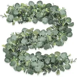 Künstliche Eukalyptus Girlande 1,8m für Hochzeiten und Events - Wunderschöne Girlande aus Eukalyptus für stilvolle Dekoration. Ideal für Hochzeiten, Events und als Wandbehang. Verleiht jedem Raum einen eleganten Akzent.
