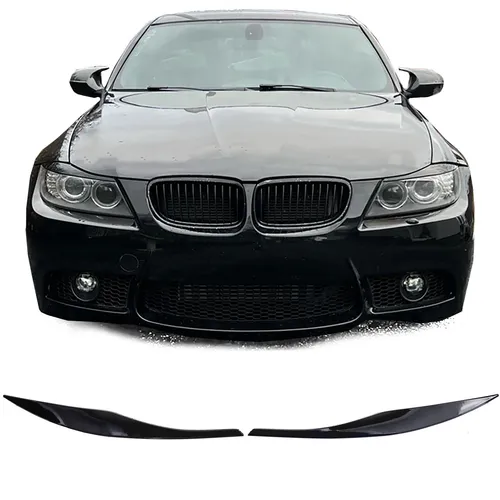 Scheinwerferblenden Böser Blick Schwarz Glanz für 3er BMW E90 E91 - Schutz- & Zierleisten, verleiht Ihrem BMW einen aggressiven Look und schützt gleichzeitig die Scheinwerfer.