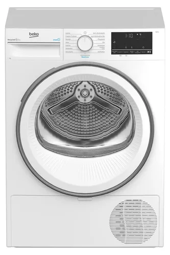 BEKO Wärmepumpentrockner B3T41239A - Dampffunktion & Schontrommel - Waschmaschinen: 7 kg Kondenstrockner mit SteamCure Dampffunktion und Aquawave Schontrommel für schonendes Trocknen, ideal für empfindliche Wäsche.