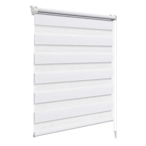 WOLTU Doppelrollo Klemmfix 100x120 cm – Lichtdurchlässig und Verdunkelnd - Das WOLTU Doppelrollo bietet flexible Lichtregulierung durch abwechselnde Stoffstreifen. Ideal für individuelle Privatsphäre in jedem Raum, einfach ohne Bohren zu montieren und pflegeleicht.