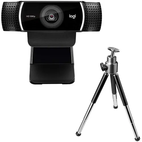 Logitech C922 PRO Webcam mit Stativ - Full-HD 1080p, beeindruckende HD-Lichtkorrektur und klangstarkes Stereo-Mikrofon für professionelles Streaming