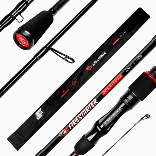 Lieblingsköder Firestarter Spinnrute 210cm - Ideal für Barsch und Forelle - Angelrute zum Spinnfischen, 210cm lang, 93g leicht und ausgestattet mit hochwertigen SiC-Ringen für optimale Wurfperformance.