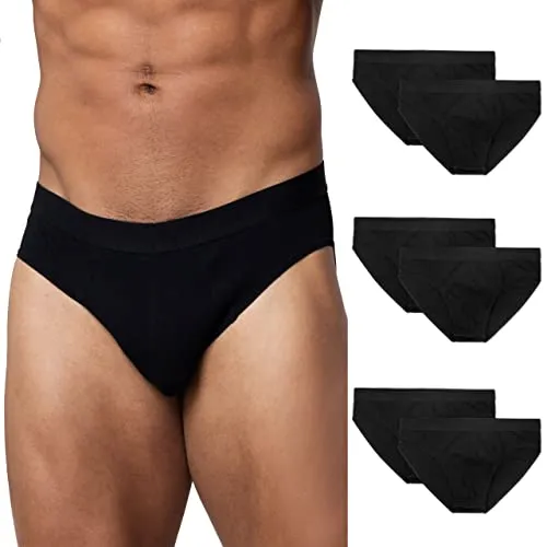 Snocks Herren Slip XL Schwarz - 6 Paar Unterwäsche mit perfekter Passform - Herren-Boxershorts, ideal für täglichen Tragekomfort ohne Verrutschen dank elastischem Bund und weicher Baumwolle.