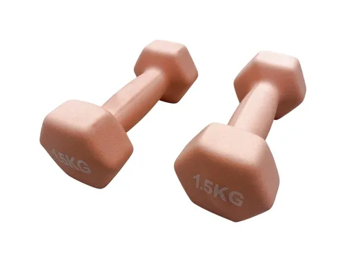 Gummierte feste Hanteln Amazon Basics 2x 1,5 kg rosa
