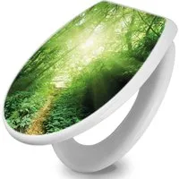 banjado WC-Sitz Motiv Dschungel Malaysia – Umweltfreundlich & Handgefertigt - Toilettendeckel aus robustem Duroplast mit einzigartigem Dschungel-Motiv. Integrierte Edelstahl-Scharniere sorgen für Langlebigkeit und einfache Montage.