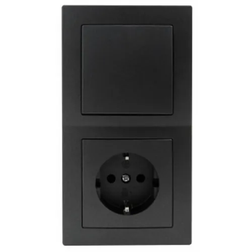 ETT1535040 Flair anthrazit Tür 2-fach Kombi Schalter & Steckdose UP
