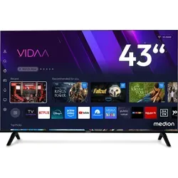 Medion® MD843601 43" 4K Ultra HD Smart-TV - Erleben Sie brillante Bilder mit dem 43 Zoll QLED Fernseher. Mit integriertem WLAN, Smart-Funktionen und Dolby Vision für ein unvergessliches Fernsehvergnügen.