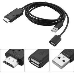 2in1 USB-Buchse auf HDMI-Stecker HDTV-Adapter - Sonstige Kabel & Adapter, Plug & Play für müheloses Streaming in Full 1080P HD, kompatibel mit iPhones, iPads und Android-Geräten.