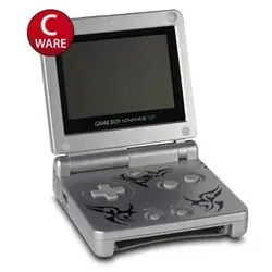 Gameboy Advance SP Konsole Tribal Edition (Silber) mit Ladekabel - Konsolen - Die stylische Tribal Edition in Silber, ideal für Retro-Gaming-Fans und Sammler, inklusive originalem Ladekabel.