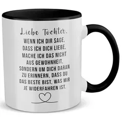22Feels Tasse Tochter Geschenk Geburtstag 18 Jahre Kinder Abi Bachelor Weihnachten, Keramik, Made in Germany, Spülmaschinenfest, Zweifarbig weiß|schwarz