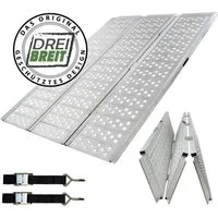 DREIBREIT By TRUTZHOLM 3-Fach Auffahrrampe Klappbar 255cm - Zubehör für Autoanhänger – robuste, klappbare Auffahrrampe aus Aluminium mit einer Tragkraft von bis zu 1020 kg, ideal für sicheres Verladen von Motorrädern und Quads.
