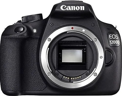 Canon EOS 1200D Body schwarz - Spiegelreflexkamera mit 18 MP Auflösung und 7,6 cm Bildschirm, ideal für Einsteiger und kreative Fotografie-Projekte.