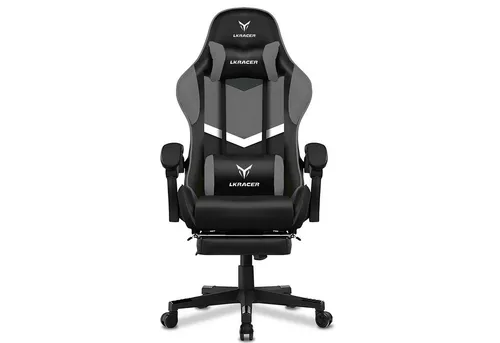 LUCKRACER Gaming-Stuhl Gaming Chair Bürostuhl Ergonomisch mit Lendenkissen Kopfkissen, Höhenverstellbarer Gamer Stuhl 150kg Belastbar