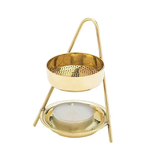 NKlaus Weihrauchständer Weihrauchgefäß Weihrauchbrenner für Teelicht Messing Handarbeit 2975