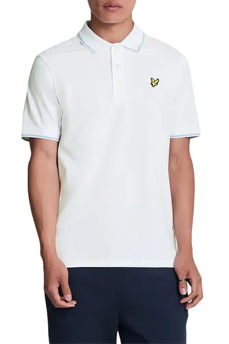 Lyle & Scott Poloshirt Herren - Herren Polo aus hochwertiger Baumwolle - Mit kurzen Ärmeln und weißen Streifen an Ärmeln und Kragen - Mit auffälligem Adler-Logo auf der Brust, Weiß, L