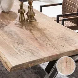 SIT Tischplatte im geölten Finish - Tischplatte aus Wildeiche mit ausdrucksstarker Maserung und Astlöchern, ideal für dein modernes Esszimmer. Individuell kombinierbar mit verschiedenen Gestellen.