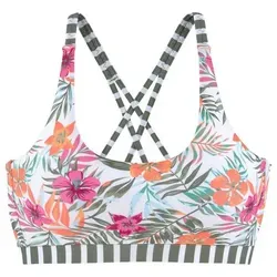 Bustier-Bikini-Top VENICE BEACH "Summer", Damen, Gr. 34 - Bademode mit floralem Design, herausnehmbaren Cups und komfortablem Unterbrustgummi für perfekten Sitz bis C-Cup.