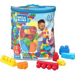 Mega Bloks Bausteinebeutel bunt (80 Teile) - Beige - Baukästen & Bausteine mit 80 großen, bunten Bausteinen für kreatives Spielen, ideal für kleine Kinder ab 12 Monaten. Umweltfreundlicher Beutel zum einfachen Verstauen.