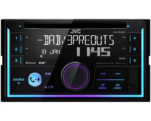 JVC KW-DB93BT Doppel 2-DIN Autoradio mit DAB+ - Sonstige, modernes Autoradio mit Bluetooth, USB und CD-Player für erstklassigen Musikgenuss unterwegs.