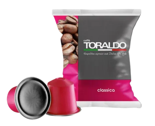 CAFFÈ TORALDO CLASSICA - 100 Nespresso Kapseln - Kaffeekapseln & -pads, kompatibel mit Nespresso, ideal für einen kräftigen Espresso mit vollmundigem Geschmack.