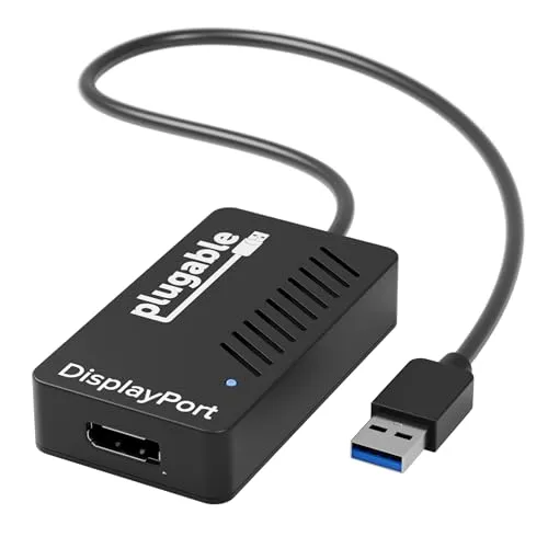 Plugable USB 3.0 nach DisplayPort 4K UHD (Ultra-High-Definition) Grafik Adapter für mehrere Monitore bis zu 3840 x 2160 Auflösung (DisplayLink DL-5500 Chipsatz - Unterstützt Windows 7 bis 10)