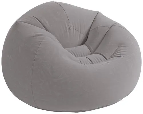 Intex Luftsessel BeanLess Bag grau - Luftbetten, selbstaufblasender Sessel mit bequemer Form und idealer Größe für drinnen und draußen.