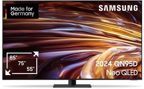 Samsung GQ55QN95DATXZG AI Neo QLED Mini LED TV - 55 Zoll Neo QLED Fernseher mit 4K Ultra HD Auflösung und hoher Bildwiederholrate von 100/120 Hz für ein atemberaubendes Seherlebnis.
