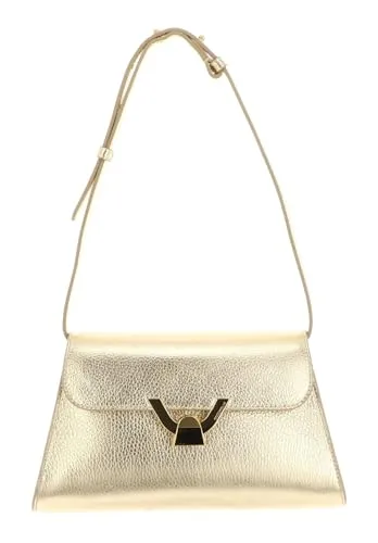 Coccinelle Dew Schultertasche - Damen - Gold - Elegante Schultertasche aus genarbtem Rindsleder, ideal für stilvolle Akzente im Alltag.