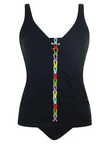 Sunflair Damen Tankini mit Schalen und großen Cups - Tankini Sets für Damen, mit verstellbaren Trägern und breitem Slip – ideal für eine elegante Silhouette und perfekten Komfort beim Schwimmen oder Sonnenbaden.