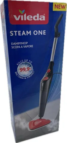Vileda Steam Dampfreiniger - Hygienische Reinigung für Böden und Teppiche - Dampfreiniger für glatte Böden und Teppiche, tötet 99,9% der Bakterien ohne Chemie. Schnelle Einsatzbereitschaft in 15 Sekunden und einfach zu bedienen!