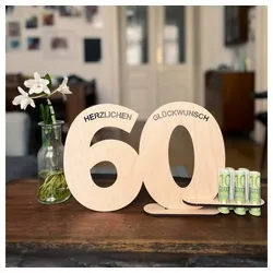 Spruchreif | XL-Gästebuch aus Holz | Holz Schild Gästebuch | Deko Zahlen 60 | Extra große Jahreszahlen | Geschenkidee zum 60.Geburtstag | Geburtstag | Jubiläum | Geschenk Mann Frau