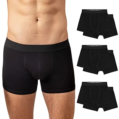 Snocks Boxershorts Herren Ohne Logo - 6er Pack aus Bio-Baumwolle, Atmungsaktiv und Ideal für Sport - Herren-Boxershorts aus 95% Bio-Baumwolle, atmungsaktiv und ohne juckendes Etikett. Perfekte Passform dank elastischem Bund, ideal für Alltag und Sport.
