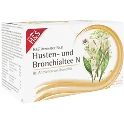 H&S Husten-und Bronchialtee N - Arzneimittel zur Linderung von Bronchitis-Beschwerden, mit pflanzlichen Inhaltsstoffen wie Spitzwegerich und Süßholzwurzel für eine sanfte Wirkung.