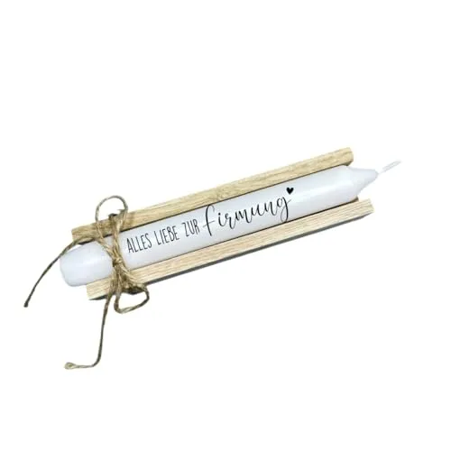 AWASG Kerze mit Spruch Firmung - Stabkerze als Geschenk Mädchen Jungen Patenkind - Geschenkkerze zur Firmung Firmgeschenk Alles Liebe