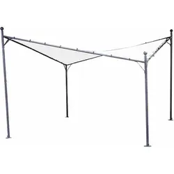 SIENA GARDEN Berlino Pavillon 400x400 cm - Robuster Pavillon mit pulverbeschichtetem Stahlgestell in anthrazit, ideal für Gartenpartys. Schützt mit Lichtschutzfaktor UPF 50+ und bietet eine Durchgangshöhe von 197 cm.