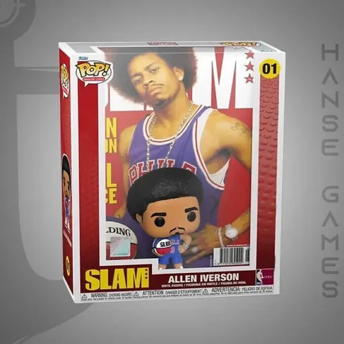 Funko Pop! NBA Cover: SLAM - Allen Iverson Vinyl-Sammelfigur, ca. 9,5 cm hoch, ideales Geschenk für NBA + Slam Magazine Fans