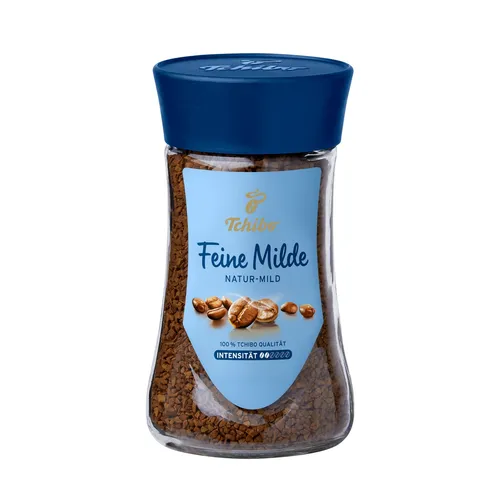 Tchibo Feine Milde Instantkaffee, 100g - Mildes Aroma für Kaffeeliebhaber - Instantkaffee aus 100% Tchibo Arabica-Bohnen, schnell zubereitet für perfekten Kaffeegenuss unterwegs – ideal für To-Go!