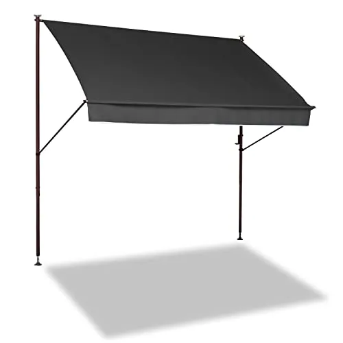 Angerer Klemmmarkise 250 cm - Dunkelgrau - Markisen für optimalen Sonnenschutz, stufenlos verstellbar und mit verstellbarem Neigungswinkel für individuellen Komfort.
