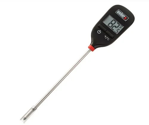 Weber Digital Taschenthermometer - Punktgenaues Messen für perfektes Grillgut, schnelle Temperaturanzeige in Celsius/Fahrenheit, kompakt und handlich