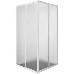 Xxxl Eckeinstieg Duschkabine, Weiß, Kunststoff, 88x185x88 cm - Duschkabine mit elegantem Acryl-Glas und variablem Eckeinstieg, ideal für ein modernes Badezimmer. Magnetverschluss sorgt für eine wasserdichte Abdichtung.