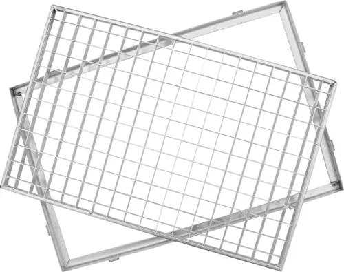 ACO Gitterrost mit Zarge - Verzinkter Stahl, 100 x 50 cm - Sicherheitsgitter aus verzinktem Stahl, ideal für sichere Abdeckungen und langlebigen Einsatz, 2 cm hoch.