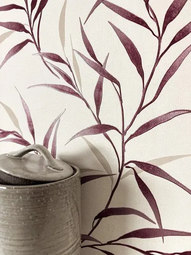 Newroom Vliestapete Aissa Rot – Blumenmuster Tapete - Strukturierte Vliestapete in Rot mit floralen Motiven. Ideal für Wohnräume, wasser- und dampfbeständig, leicht zu verarbeiten und rückstandslos abziehbar.