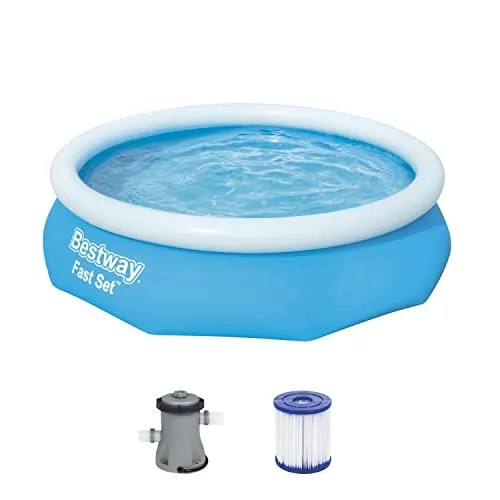 Bestway Fast Set Swimming Pool 305x66 cm - Runder Gartenpool mit einfacher Montage, ideal für Kinder und Familien, aus strapazierfähigem TriTech™-Material für langanhaltenden Spaß im Garten.