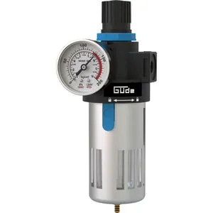 Güde Druckminderer 41077 für Druckluft, 1/4 Zoll, mit Partikelfilter und Wasserabscheider