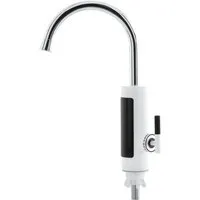 EASYmaxx Warm- Kaltwasserarmatur 3600W - Weiß Chrom, einfach zu installieren und energieeffizient für flexiblen Warmwasseranschluss