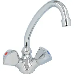 Zweigriff Waschtischarmatur classic line mit HU-Rohrauslauf 145 mm - Bad- & Duscharmaturen aus deutscher Produktion mit schwenkbarem 360° HU-Rohrauslauf, hochwertigem Perlator und einfacher Installation dank Schnellbefestigungsset.